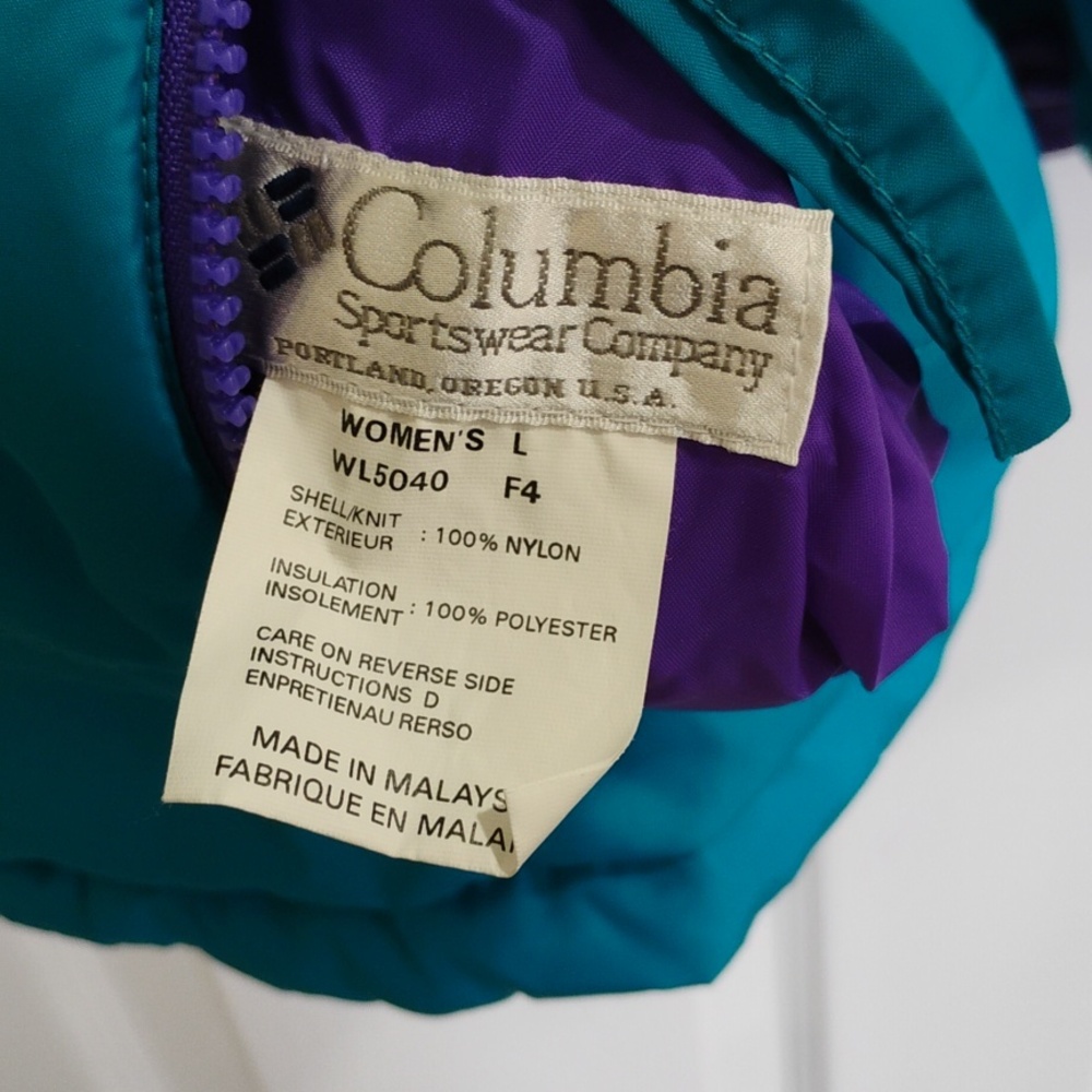 Columbia Teal and Purple Reversible Colorblock Jacket - Picture 7 of 9